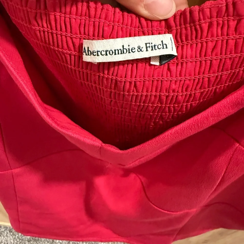 Abercrombie & Fitch Pink Puff Sleeve Sweetheart Corset Top Size L Magenta Pink